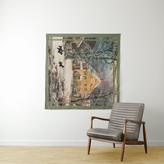 Scottish Terriers Old Fashioned Winter Wandkleed (In Situ (horizontaal))