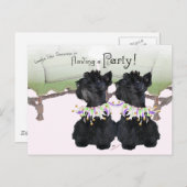 Scottish Terriers Party Animal Uitnodiging Briefkaart (Voorkant / Achterkant)