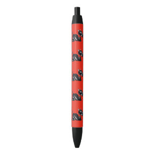Scottish Terriers Pattern Red Pens Zwarte Inkt Pen