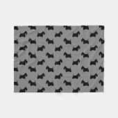 Scottish Terriers Scottie Dog Silhouettes Pattern Fleece Deken (Voorkant (Horizontaal))