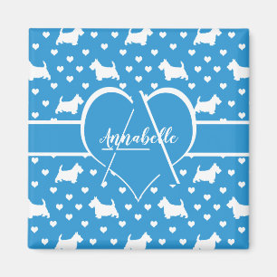Scottish Terriers (Scottie Dogs) Blue Magneet