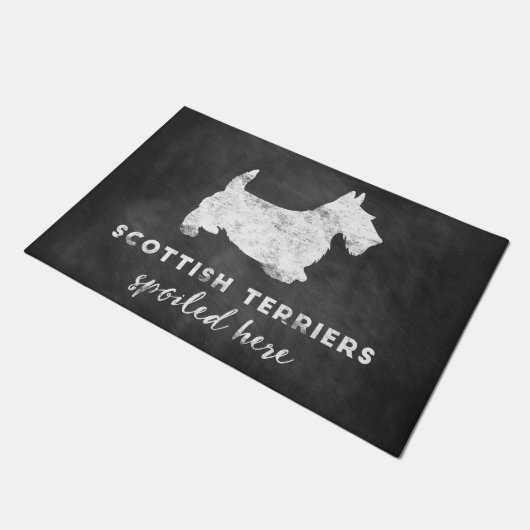 Scottish Terriers Spoiled here Chalkboard Deurmat (Schuin)