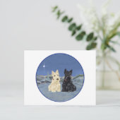 Scottish Terriers Winter Black & Wheaten Briefkaart (Staand voorkant)