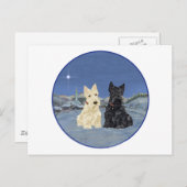 Scottish Terriers Winter Black & Wheaten Briefkaart (Voorkant / Achterkant)