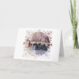 Scottish Terriers Winter Magpie Feestdagen Kaart