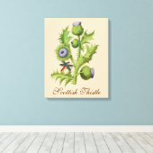 Scottish Thistle Botanical Canvas Afdruk (Insitu (Houten vloer))