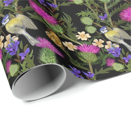 Scottish Thistle Cottcore Pattern Cadeaupapier (Rol Hoek)