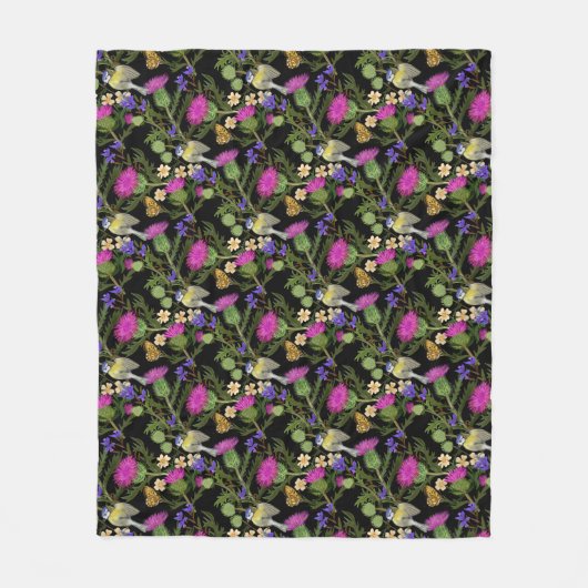 Scottish Thistle Cottcore Pattern Fleece Deken (Voorkant)