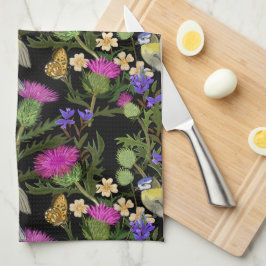Scottish Thistle Cottcore Pattern Theedoek