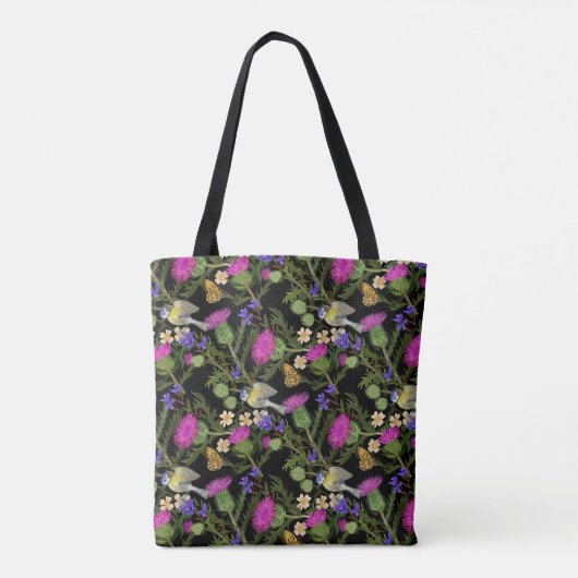 Scottish Thistle Cottcore Pattern Tote Bag (Achterkant)