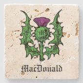 Scottish Thistle Custom Name Stenen Onderzetter (Voorkant)