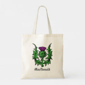 Scottish Thistle Custom Name Tote Bag (Achterkant)