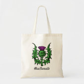 Scottish Thistle Custom Name Tote Bag (Voorkant)