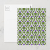 Scottish Thistle Damask Briefkaart (Voorkant / Achterkant)