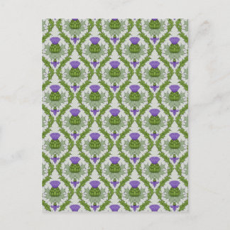 Scottish Thistle Damask Briefkaart