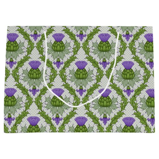 Scottish Thistle Damask Groot Cadeauzakje (Voorkant)