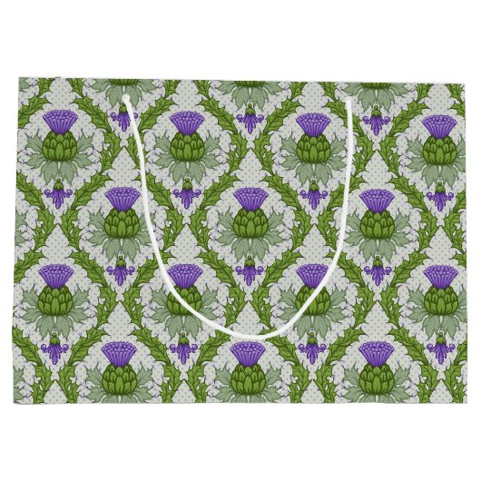 Scottish Thistle Damask Groot Cadeauzakje (Achterkant)
