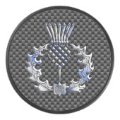 Scottish Thistle Decor op een Hockey Puck (Voorkant)