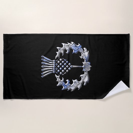 Scottish Thistle Decor op een Strandlaken (Voorkant)