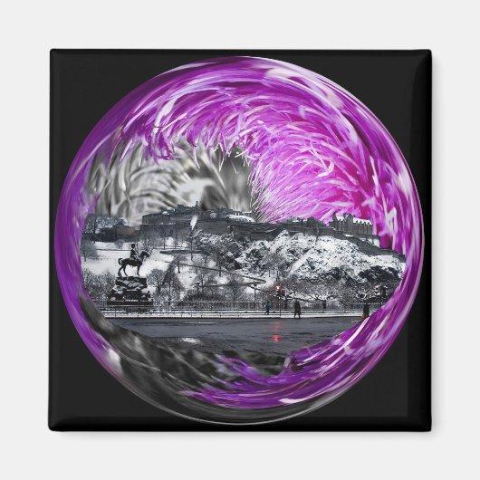 Scottish Thistle & Edinburgh Castle Magneet (Voorkant)