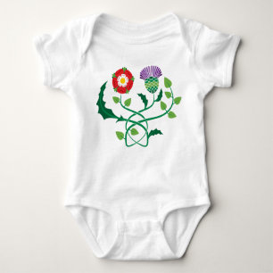 Scottish Thistle en English Roos Baby Bodysuit