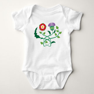 Scottish Thistle en English Roos Baby Bodysuit