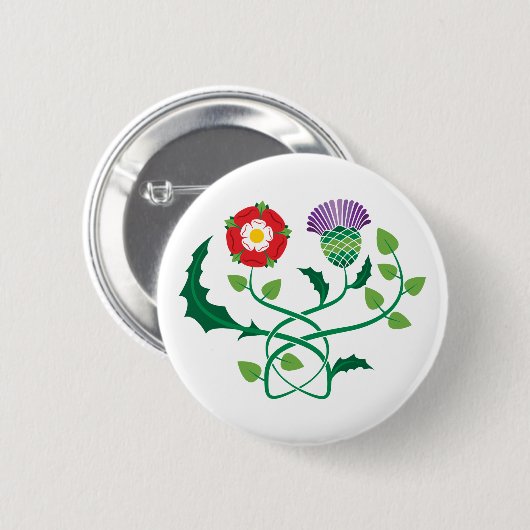 Scottish Thistle en English Roos Button (Voorkant /achterkant)