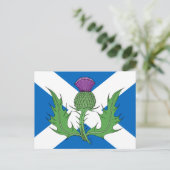 Scottish Thistle en Saltire Briefkaart (Staand voorkant)