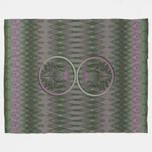 Scottish Thistle Fleece Deken (Voorkant (Horizontaal))