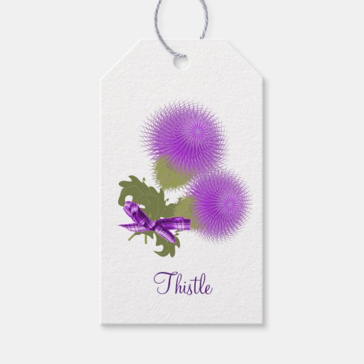 Scottish Thistle Floral Posy gepersonaliseerd Cadeaulabel (Voorkant)