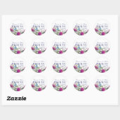 Scottish Thistle Floral Wedding Dank u Ronde Sticker (Vel)