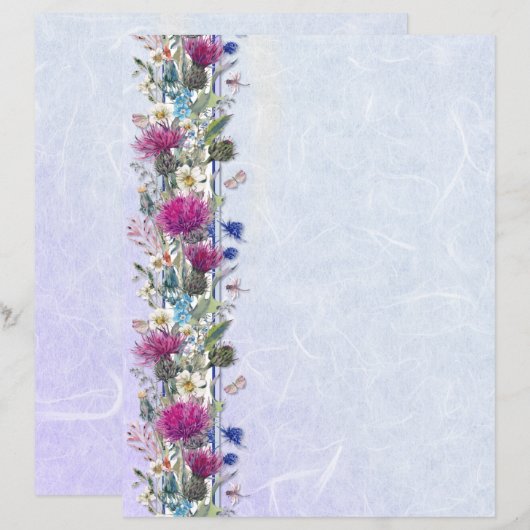 Scottish Thistle Floral Wedding Stationery (Voorkant / Achterkant)