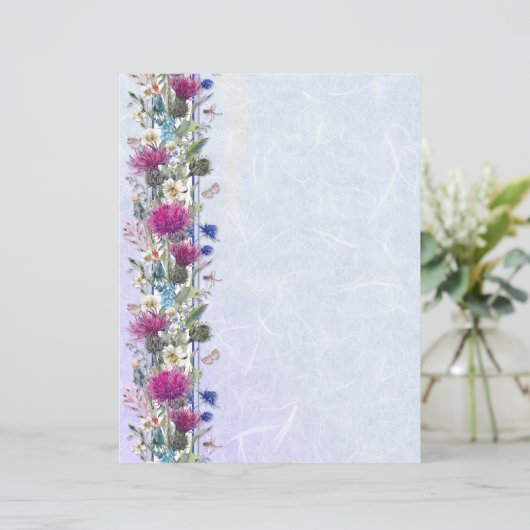 Scottish Thistle Floral Wedding Stationery (Staand voorkant)