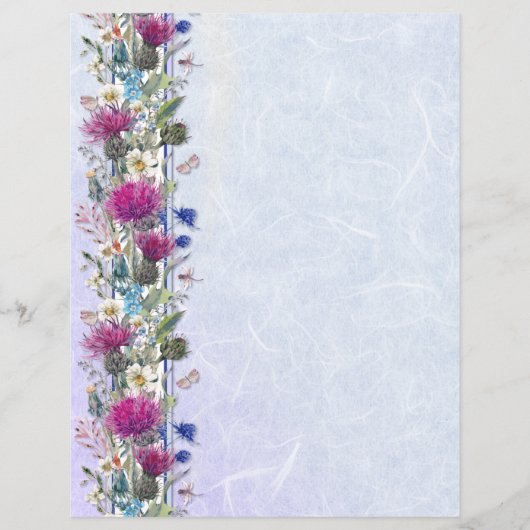 Scottish Thistle Floral Wedding Stationery (Voorkant)