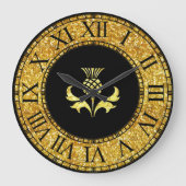 Scottish Thistle in Gold Grote Klok (Voorkant)