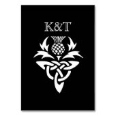 Scottish Thistle Initialen - Tafelkaart - Zwart Kaart (Achterkant)