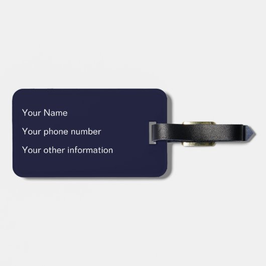 Scottish Thistle on Dark Tartan Custom Name Bagagelabel (Achterkant horizontaal)