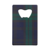 Scottish Thistle on Dark Tartan Custom Name Creditkaart Flessenopener (Achterkant)