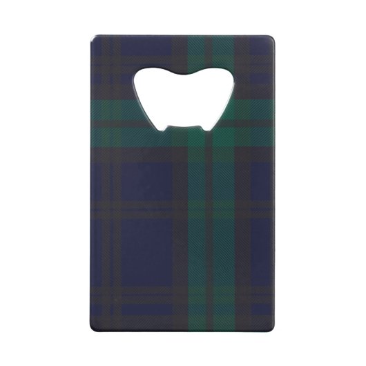 Scottish Thistle on Dark Tartan Custom Name Creditkaart Flessenopener (Achterkant)