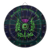 Scottish Thistle on Dark Tartan Custom Name Dartbord (Voorkant)