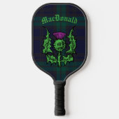 Scottish Thistle on Dark Tartan Custom Name Pickleball Paddle (Voorkant)