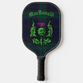 Scottish Thistle on Dark Tartan Custom Name Pickleball Paddle (Achterkant)