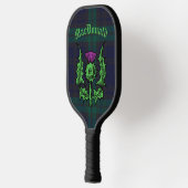 Scottish Thistle on Dark Tartan Custom Name Pickleball Paddle (Links)