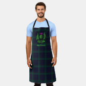 Scottish Thistle on Dark Tartan Custom Name Schort (Gedragen)