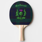 Scottish Thistle on Dark Tartan Custom Name Tafeltennisbatje (Voorkant)