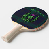 Scottish Thistle on Dark Tartan Custom Name Tafeltennisbatje (Voorkant Gekanteld)