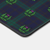 Scottish Thistle op Dark Tartan Custom Monogram Bureaumat (Hoek)