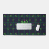 Scottish Thistle op Dark Tartan Custom Monogram Bureaumat (Keyboard & Muis)
