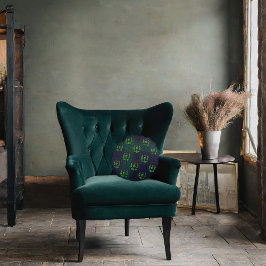 Scottish Thistle op Dark Tartan Custom Monogram Rond Kussen