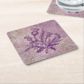 Scottish Thistle Paars Celtic Knot Kartonnen Onderzetters (Schuin)